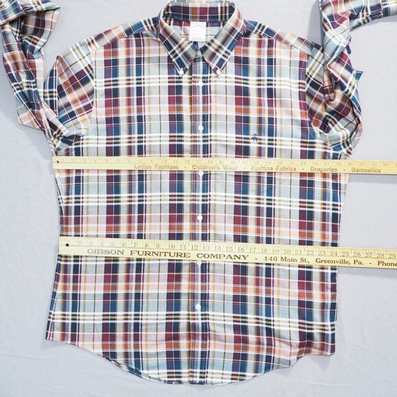 Brooks Brothers Shirt Men XL Blue Tartan Plaid Regent Non Iron Supima Preppy - Picture 4 of 10